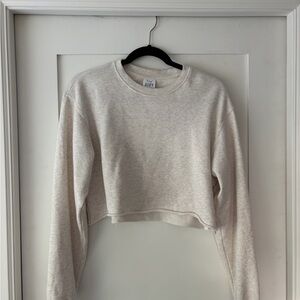 Aritzia TNA Women's Cream Cropped Sweatshirt